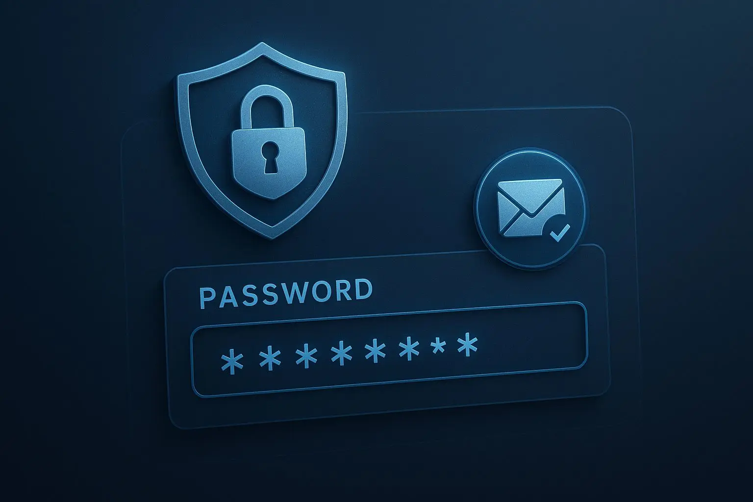 Beveiligde wachtwoordreset met sloticoon en e-mailbevestiging