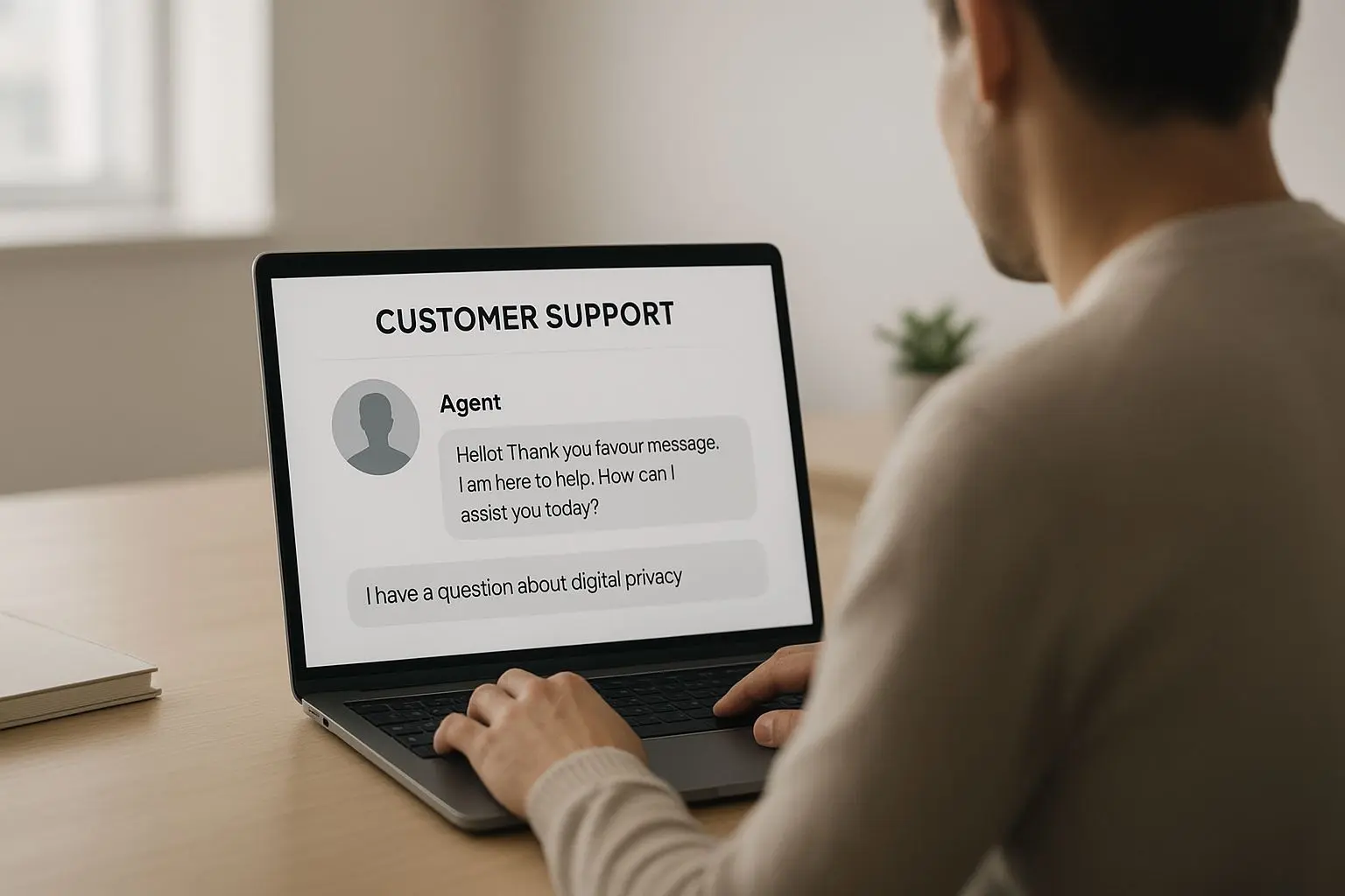 Neutrale supportscene rond vraag over digitale privacy
