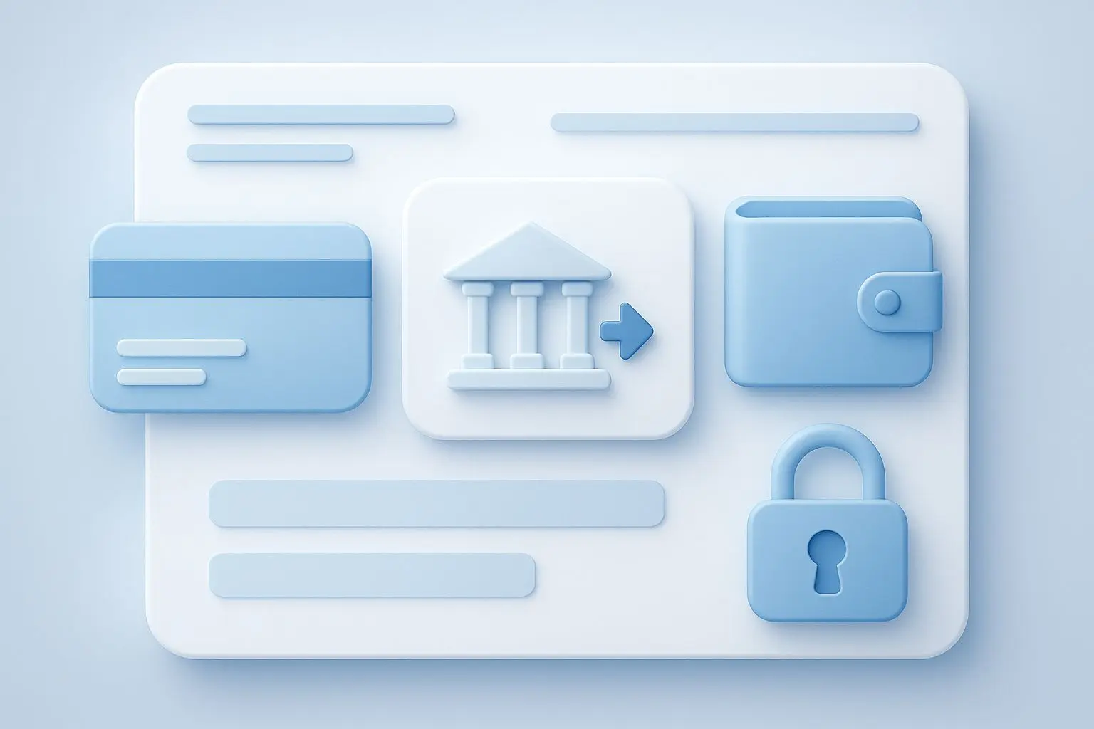 Veilige online betalingen met kaart-, bank- en sloticonen